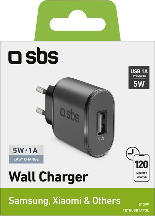 Produktbild SBS USB-Reiseladegerät mit 1000 mAh (5 W, 1 Port)