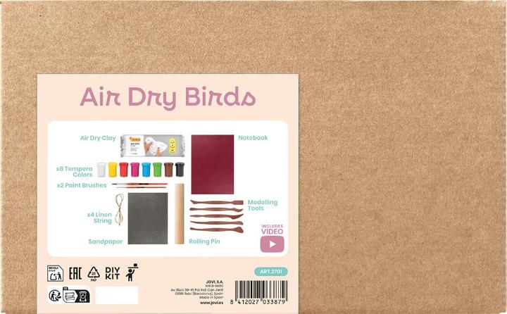 Image du produit Jovi Pâte à modeler DIY Air Dry oiseaux multicolore