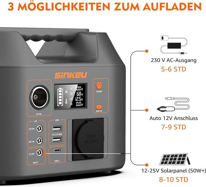 Produktbild SinKeu Tragbare Powerstation (296 Wh, 2.95 kg)