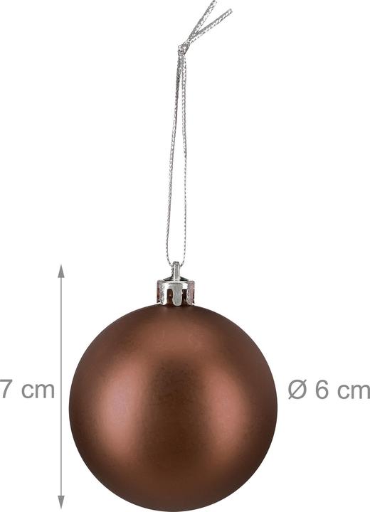 Produktbild Relaxdays - Weihnachtskugeln im 50er Set, Braun/ Silber, 7 x 6 cm (50-teilig)