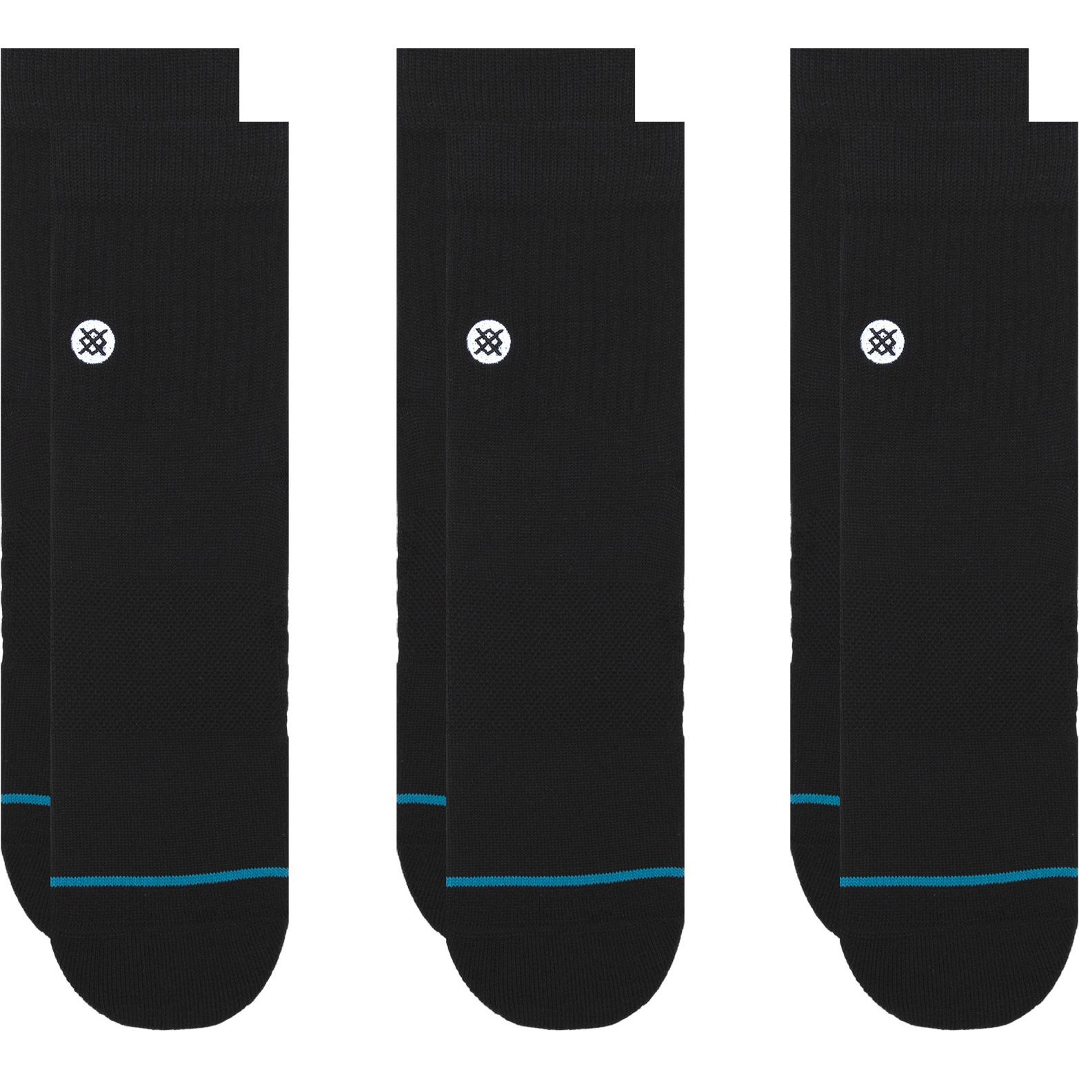 Thumbnail - Stance, Unisex, Socken, Icon Quarter, Schwarz, (3er Pack, 38 - 42)