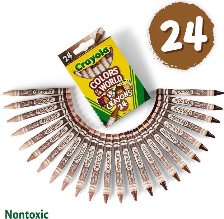 Actual product image Crayola Wax crayons ColoursWorld Colours of the World (Multicoloured, 24 x)