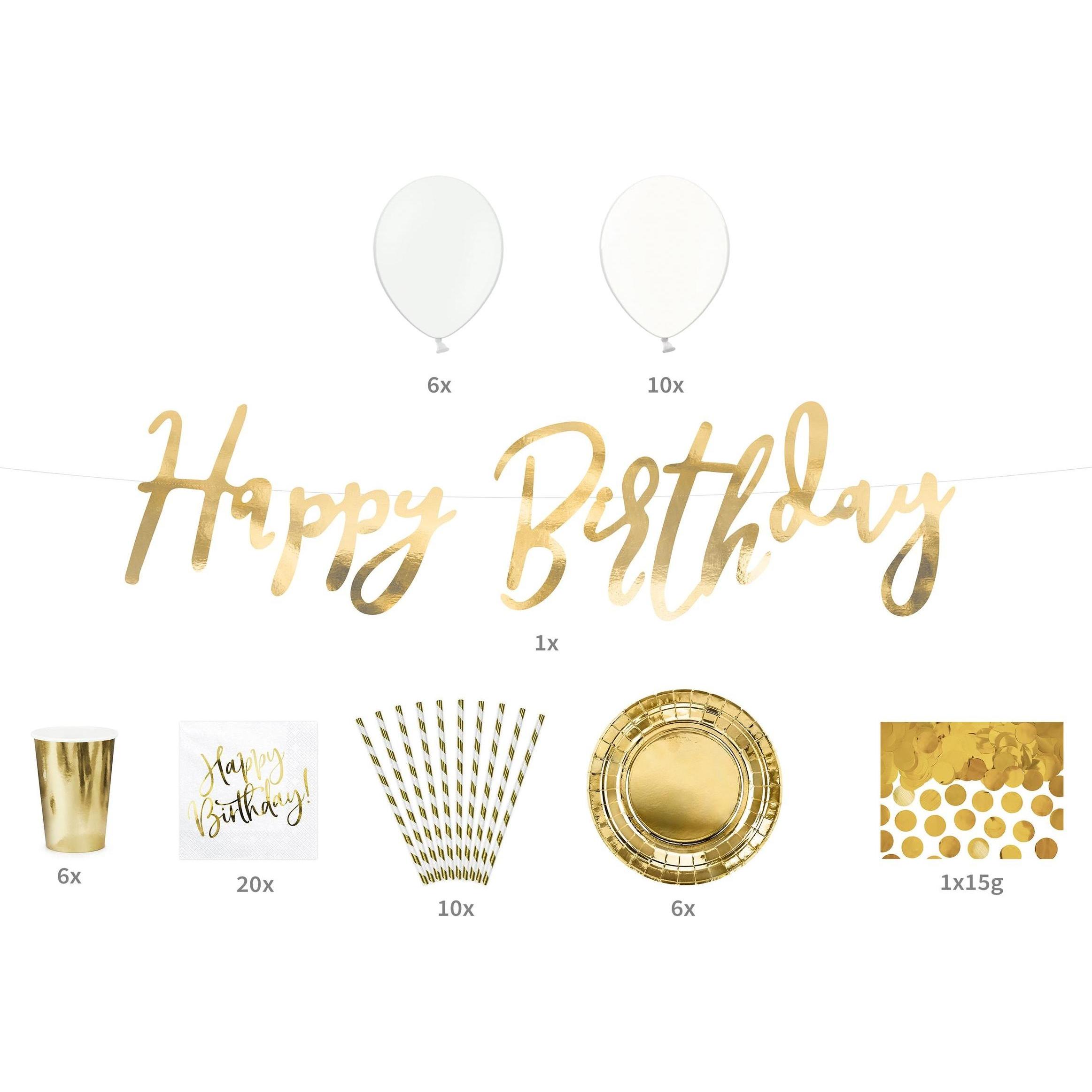 Partydeco Geburtstagsbox Gold Gold