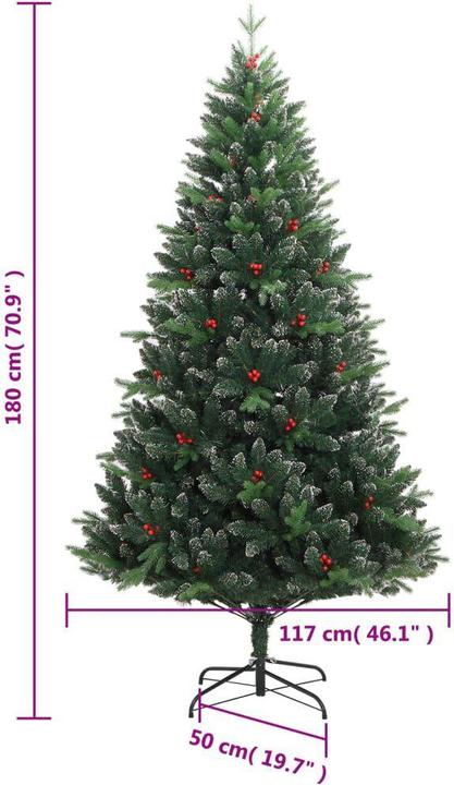 Produktbild vidaXL künstlicher klappbarer Weihnachtsbaum (180 cm)