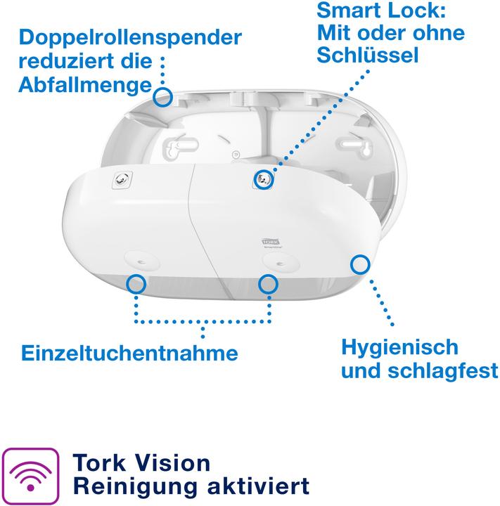 Produktbild Tork SmartOne Twin T9 Dispenser White (1 Stk.)
