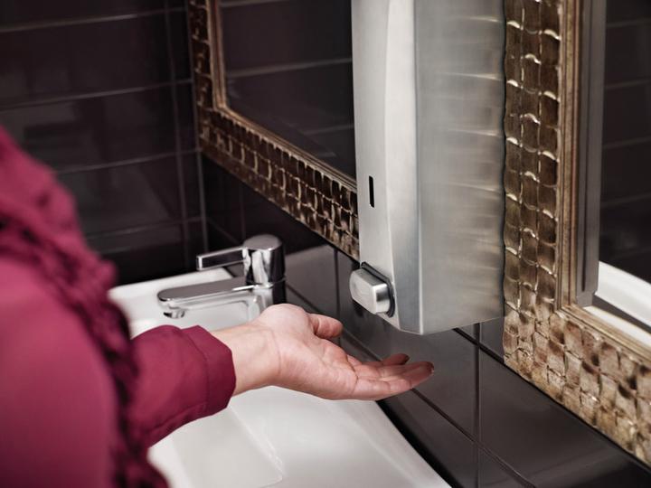 Actual product image Katrin Dispenser Stainless Steel for soap and disinfectant