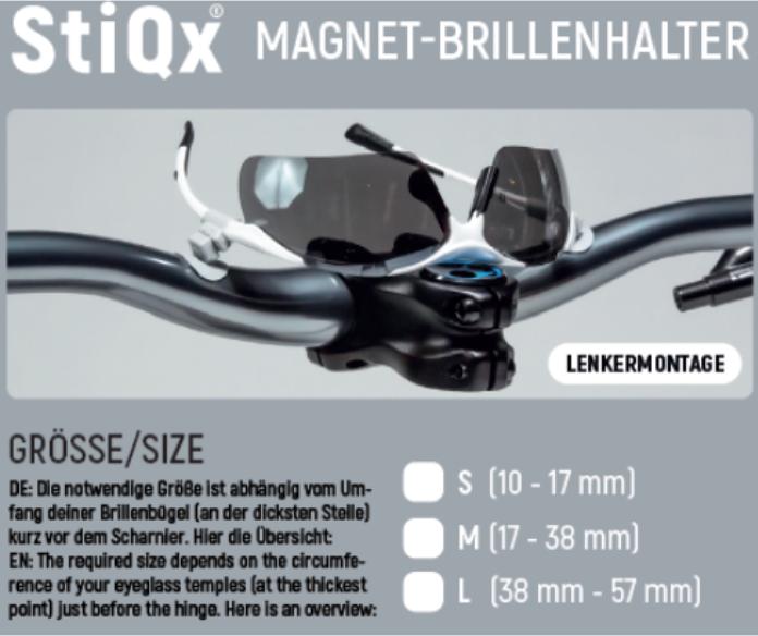 Immagine prodotto StiQx Portaocchiali magnetico, trasparente, taglia M (circonferenza tempie 17-38 mm)