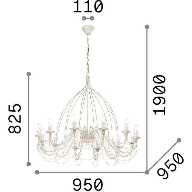 Thumbnail - Ideal lux, Pendelleuchte, CORTE Pendelleuchte E14 12-fach ⌀950mm dimmbar Weiss 097664 (E14)