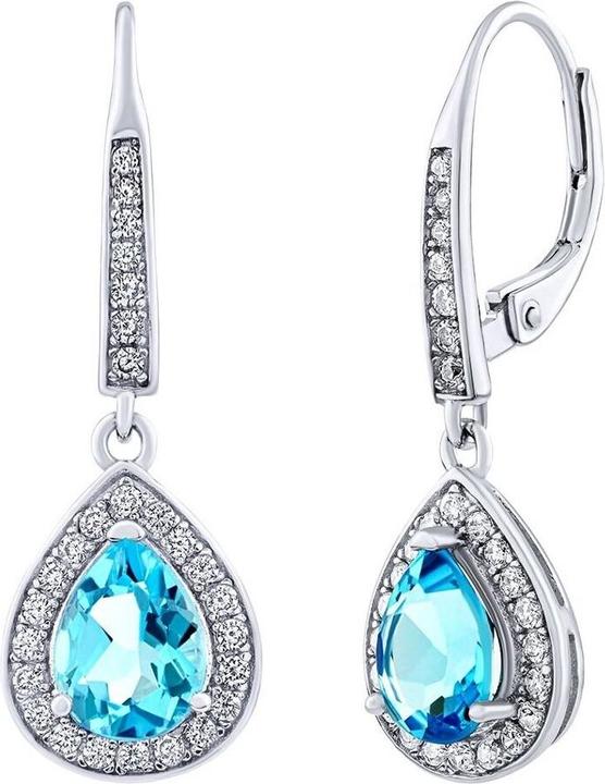 Image du produit Silvego BRISA Boucles d'oreilles en argent avec topaze suisse et zirconium brillant JJJ1141ETS
