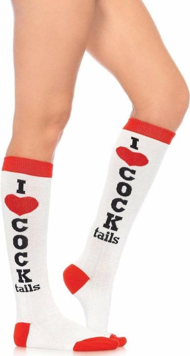 Produktbild Leg Avenue Kniestrümpfe I Love Cocktails weiss (One Size)