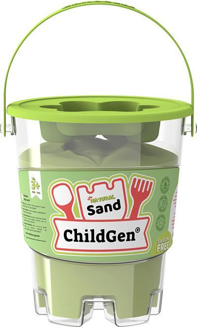 Grün gefärbter Sand mit Schimmel