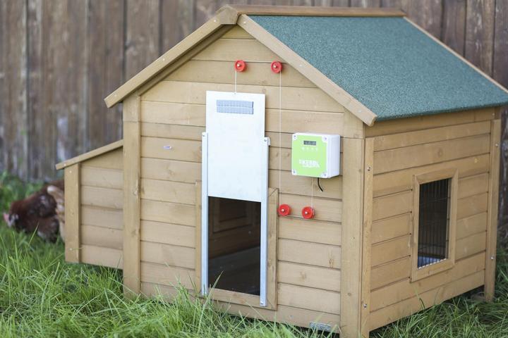 Image du produit Kerbl 70546 Kit de porte automatique pour poulets, y compris porte coulissante, 300 x 400 mm