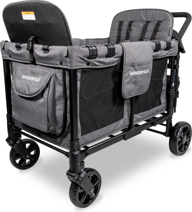 Productafbeelding WonderFold Kinderwagen Original Quad Wagon Houtskool Grijs
