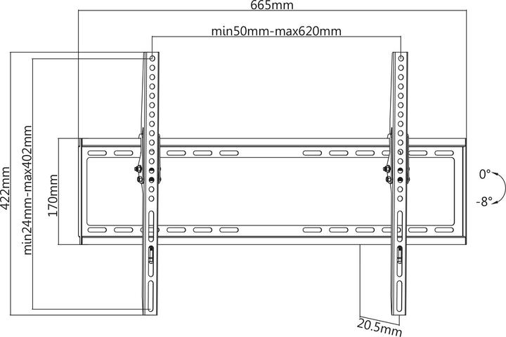 Produktbild Manhattan Low-Profile 461979 (Wand, 70", 35 kg)