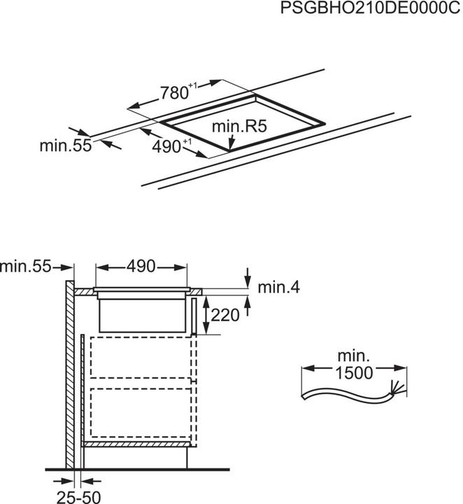Produktbild AEG Einbau-Induktionsherd mit Dunstabzugshaube,, 83 cm (83 cm, Induktionskochfeld)