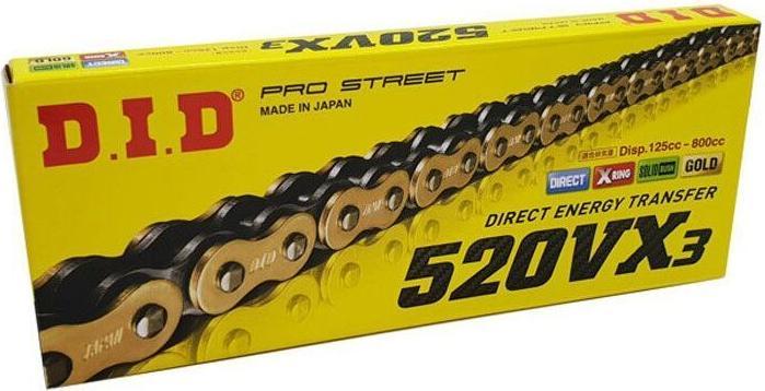 Actual product image D.I.D 520Vx2(G&B) X 100 Mail. Fj