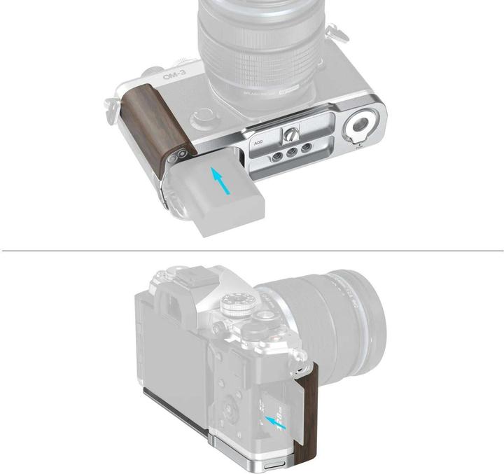 Produktbild SmallRig 5563 L-Shaped Mount Plate with Wooden Handle for OM SYSTEM OM-3