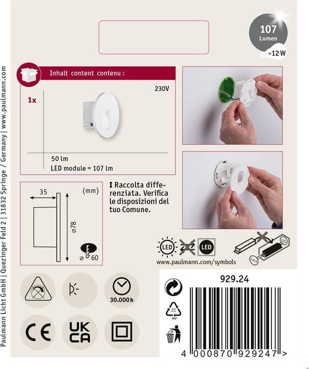 Actual product image Paulmann Wandeinbauleuchte (50 lm)