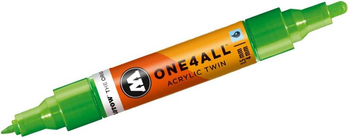 Actual product image Molotow Marqueur pour Maquettes - One4All Twin - Acrylique Vert Fluo Phospho. - 1,5/4mm - -219 - 15 cm (1x)