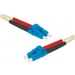 Exertis Connect LWL Patchkabel HD, 9/125 µm, OS2-Faser, LC Duplex Stecker/Stecker, gelb, 0,5 m UPC UPC-Schliff (S/UTP, 0...