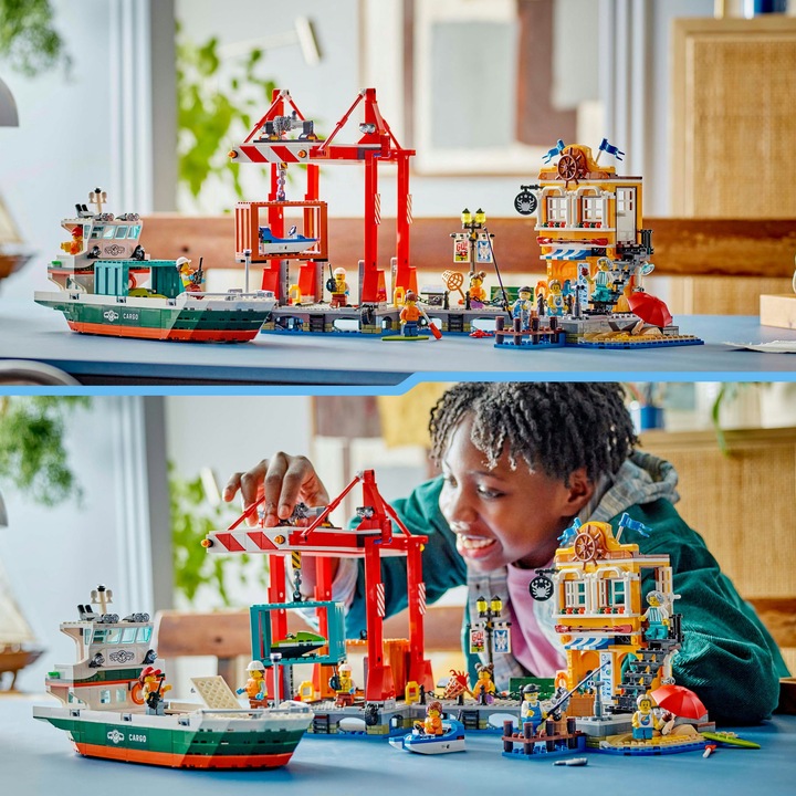 Produktbild LEGO Hafen mit Frachtschiff (60422, LEGO City)