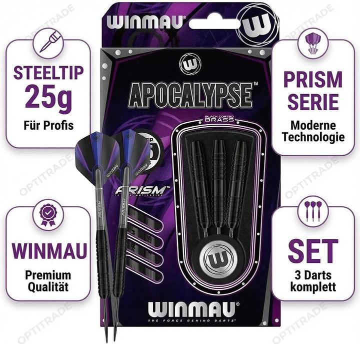 Actual product image Winmau Apocalypse Brass Steel Darts 25G (26.80 g)