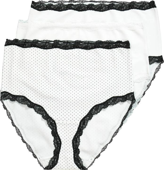 Immagine prodotto Ulla Popken Maxi slip in confezione da tre con orli con pizzo e puntini/tinta unita (50, 52)
