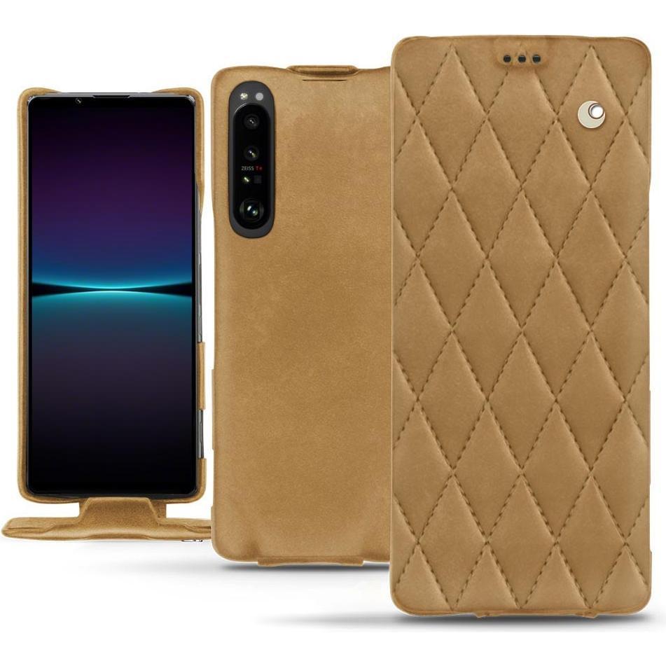 Noreve Lederschutzhülle vertikal (Sony Xperia 1 IV), Smartphone Hülle, Braun