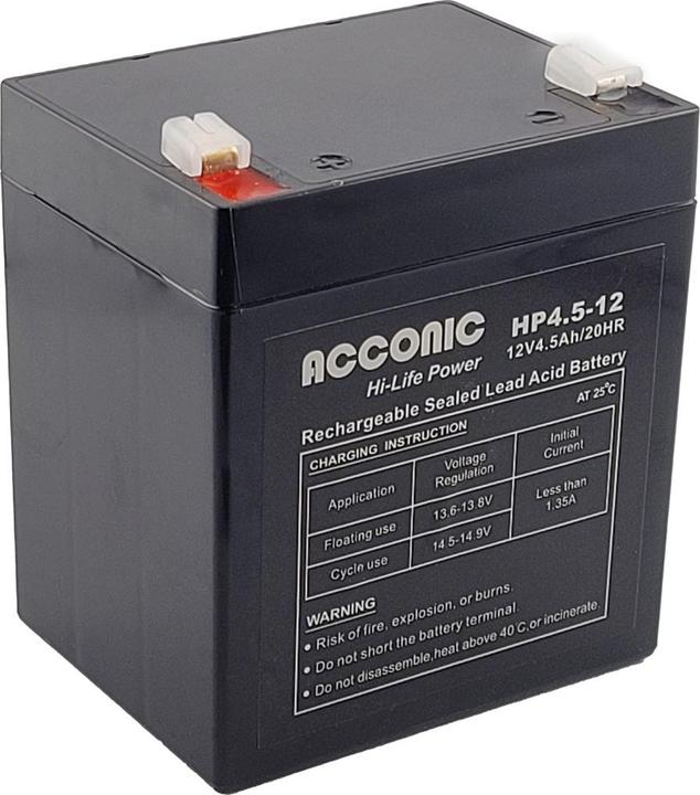 Produktbild Acconic HP4.5-12 Hi-Life Power AGM 12V 4.5Ah USV-Batterie (12 V, 4.50 Ah)