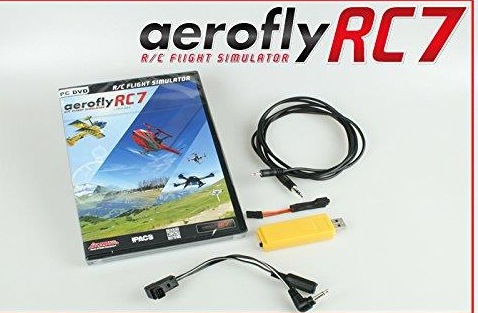 Aerofly RC7 Ultimate DVD with USB interface and adapter for Grp./Futaba/Spektrum (PC)