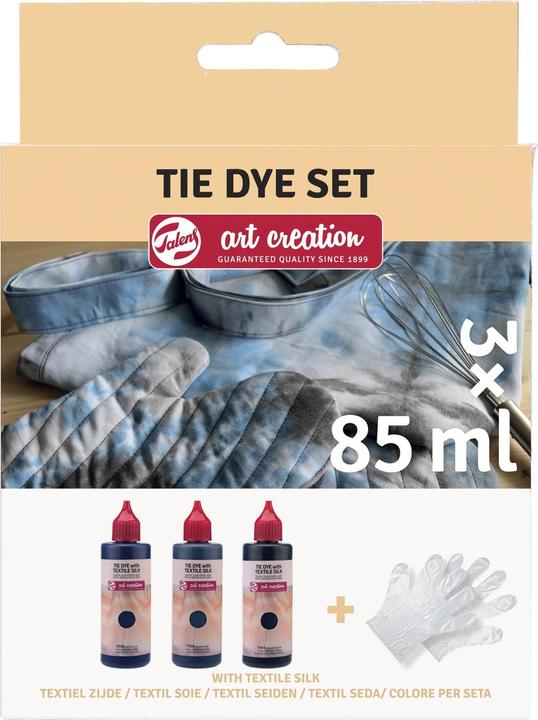 Produktbild Talens Textilfarbe 3 Farben à 85 ml, Blau/Grau/Schwarz (Indigo Blue, Elegant Black, Neutral Grey, 85 ml)
