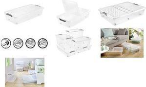 Produktbild keeeper Unterbettbox leo, 53 Liter, transparent Material: PP, Masse: (B)580 x (T)770 x (H)160 mm (53 l)