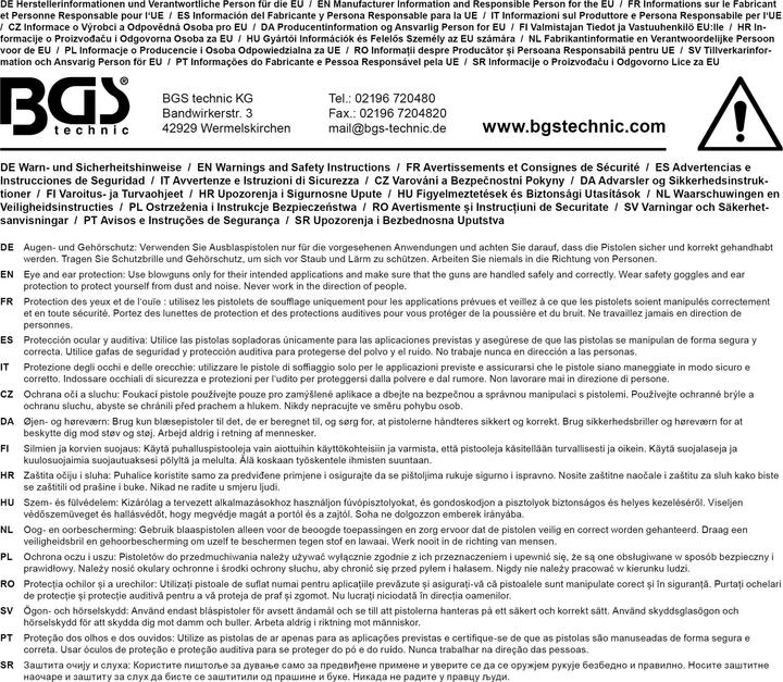 Actual product image BGS Air Blow Gun with 3 Attachments