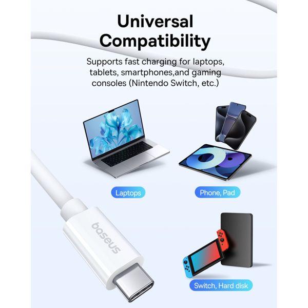 Produktbild Baseus fast Charging Cable Superior 2 USB-C to USB-C 240W, 1,8m (white) (1.80 m, 240 W)