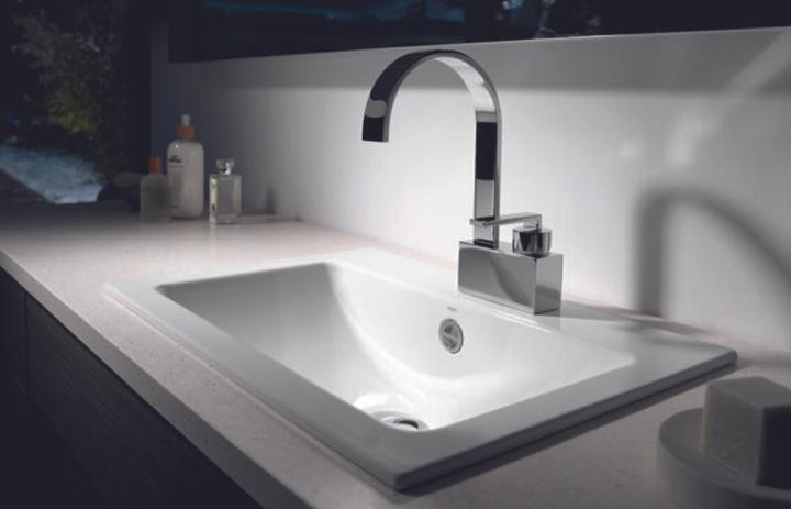 Produktbild Alape Eb serie inbouw wastafel 58,5x42,5cm wit (405 mm, 585 mm)