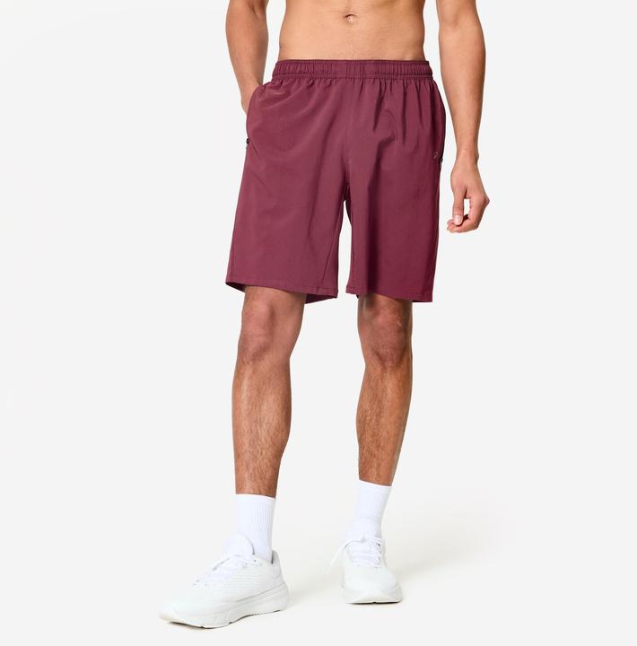 Domyos Shorts Herren atmungsaktiv Reissverschlusstaschen - bordeaux