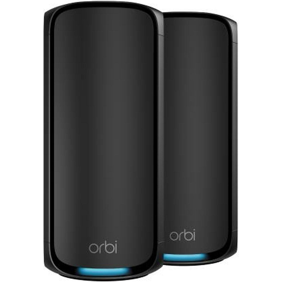 Netgear Orbi 970 Series Quad-Band WiFi 7 Mesh System - 2 Pack, Router, Schwarz
