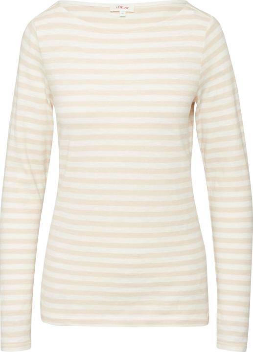 Produktbild S.Oliver T-Shirt Geringeltes Langarmshirt aus Flammgarn mit U-Boot-Ausschnitt (48)