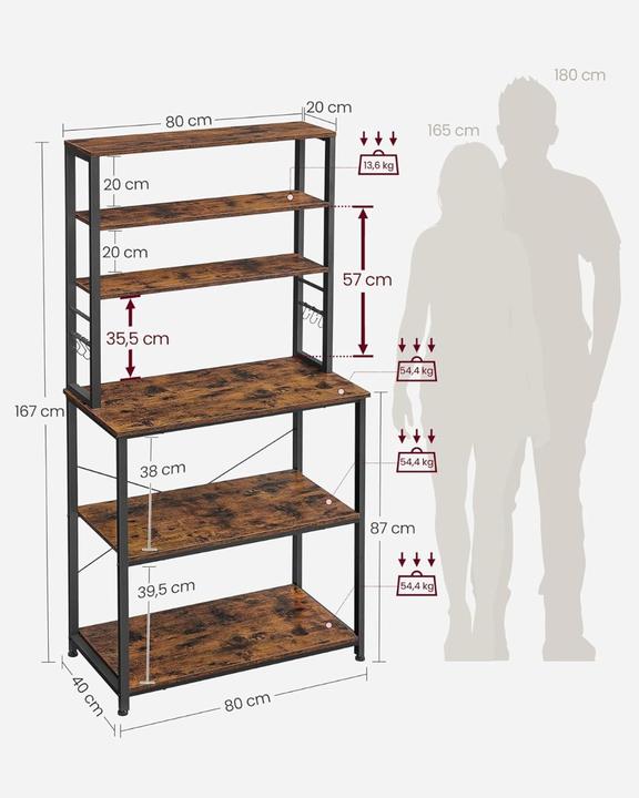 Actual product image Vasagle Buffet (80 x 40 x 167 cm)