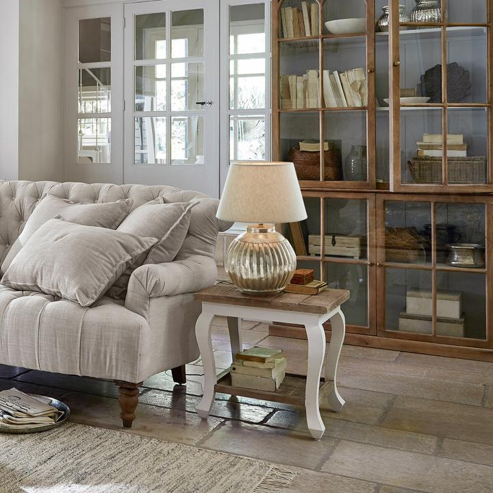 Produktbild Loberon Tischlampe Lillemor antiksilber/creme (E27)