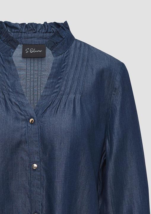 Immagine prodotto S.Oliver Bluse Leichte Bluse aus Lyocell-Denim mit Rüschen und Biesen (34)