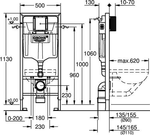 Produktbild Grohe WC-Element RAPID SL Spülkasten GD 2, Spülstromdrossel