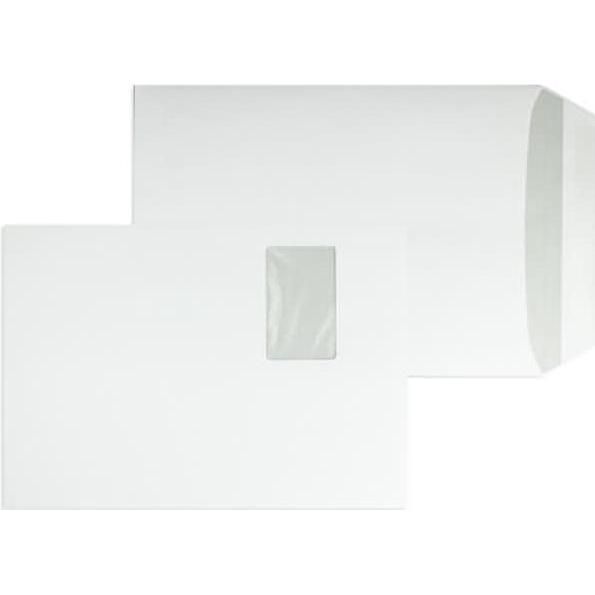 Blanke, Versandtasche + Luftpolstertasche, Versandtaschen C4 100g/qm gummiert Fenster VE=250 Stück weiss (250 x)