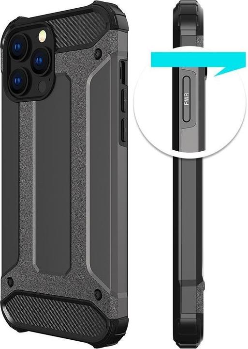 Actual product image Hurtel Hybrid Armor case iPhone 14 Pro Max armoured hybrid case black (Apple iPhone 14 Pro Max)
