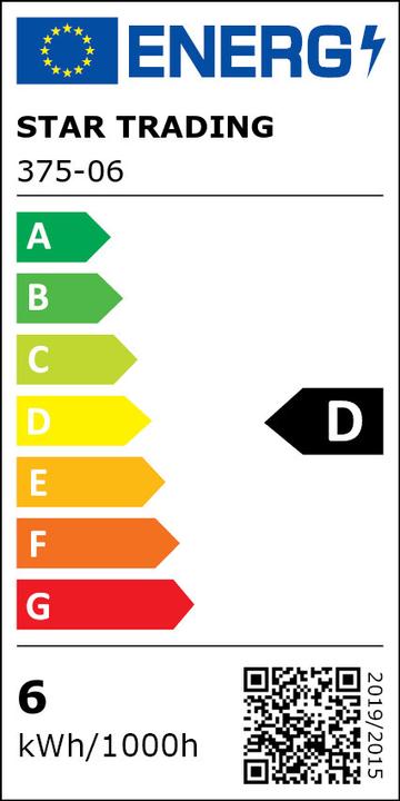 Energie-Label Star Trading LED Leuchtmittel E14 C35 Opaque Filament (E14, 5.90 W, 806 lm, D)