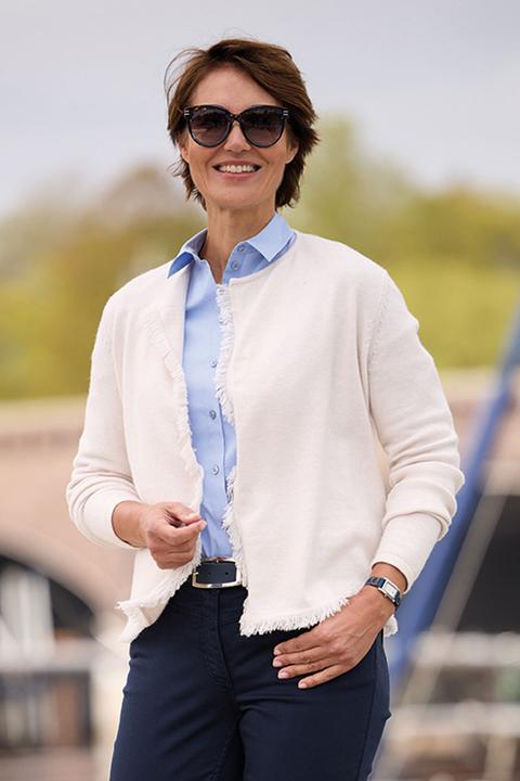 Produktbild Betty Barclay Damen Strickjacke mit Fransen (48)