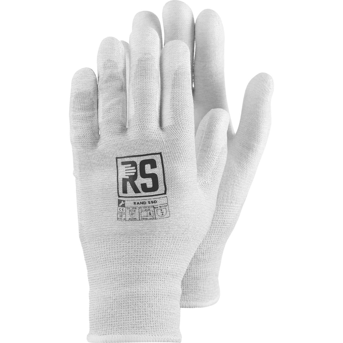 RS, Guanti di sicurezza, Guanti in maglia Rand Esd, taglia 9, bianchi (9)