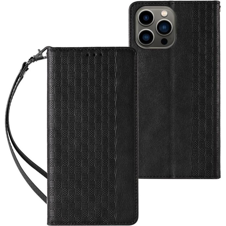 Thumbnail - Hurtel Magnet Strap Case Case for iPhone 14 Plus Flip Wallet Mini Lanyard Stand Black (Apple iPhone 14 Plus), Smartphone...