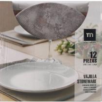 Actual product image La Mer tableware 12 pieces arzua monaco glossy gray (12 x)