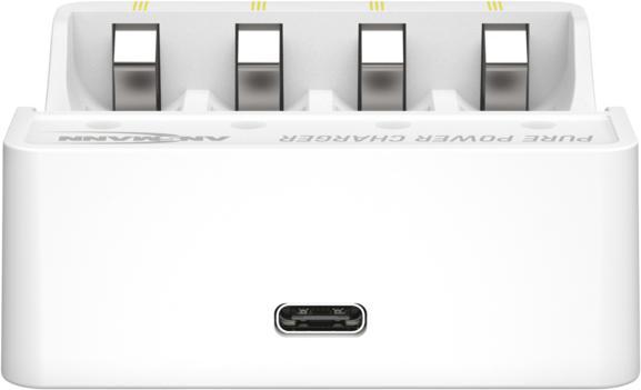 Produktbild Ansmann Pure Power Set, Ladegerät inkl. 4x Micro AAA 1,5V Li-Ion Akkus, inkl. USB-C Ladekabel (4 Stk., AA, AAA, Ladegerät inkl. Akku)
